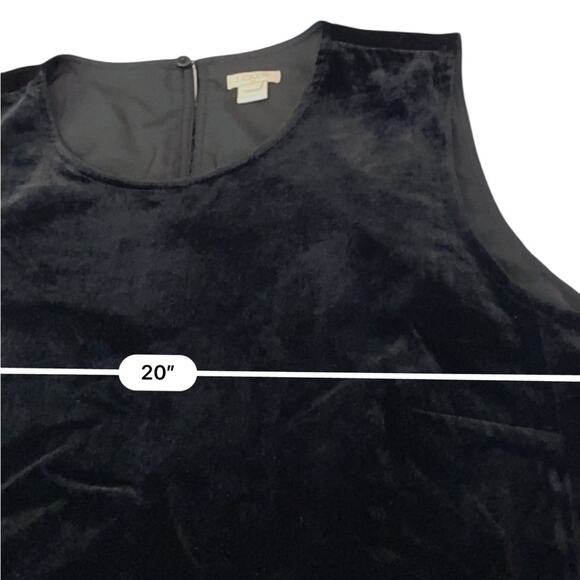 J CREW Black Velvet peplum Sleeveless Top Size 16 - Picture 7 of 11